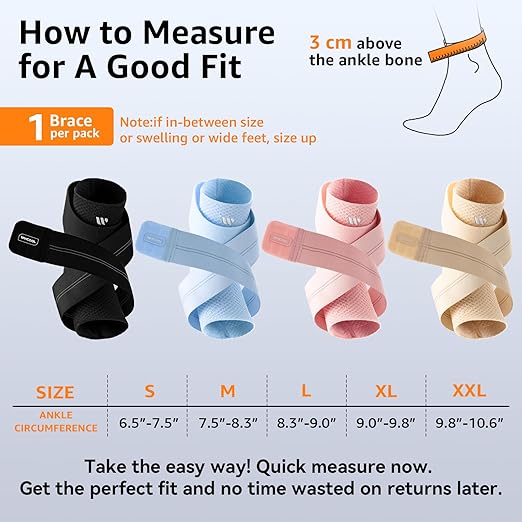 Flat Knitting Ankle Brace For Women&Men, 7-Zone Dynamic Compression Sleeve w/Flex Strap,Foot Support For Sports, Sprained Ankle, Achilles Tendonitis, Plantar Fasciitis Relief(Pack of1)M, Black