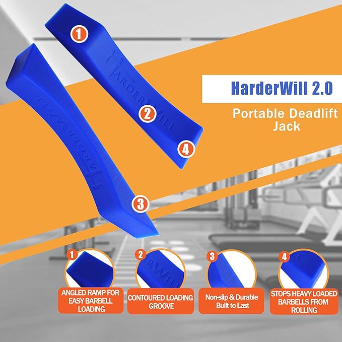 HarderWill Deadlift Jack Alternative (1 Pair) Easy to Load and Unload Weight Plates, Perfect for Deadlift, Crossfit, Powerlifting, Weightlifting, Home Gym for Your Gym Bag