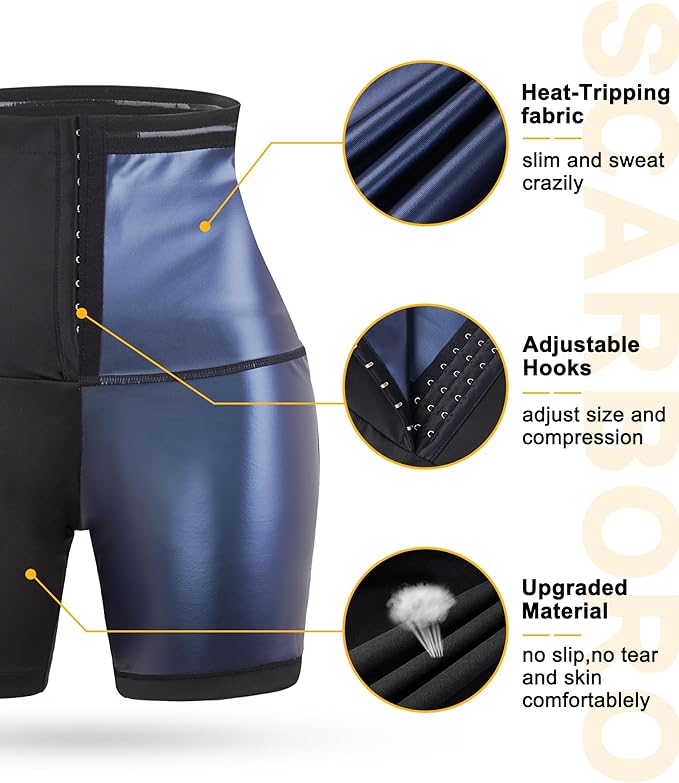 TrainingGirl Compression Sweat Shorts for Women Workout Sauna Suit Gym Sets High Waist Trainer Thigh Fat Slimmer Yoga Pants