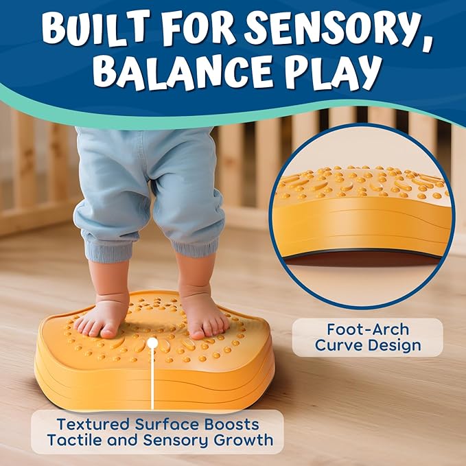 Lehoo Castle Stepping Stones for Kids, Non-Slip Toddler Stepping Stones, Indoor & Outdoor Sensory Toys for Toddlers 1-3, Balance Board Obstacle Course for Kids 3-5