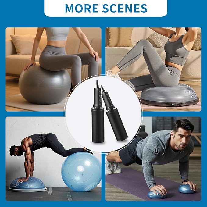 Exercise Ball Pump Compatible with Bosu Balance Trainer, Hand Air Pump for Exercise Ball, Portable Hand Pump for Inflatables, for Fitness and Yoga Balls Inflator