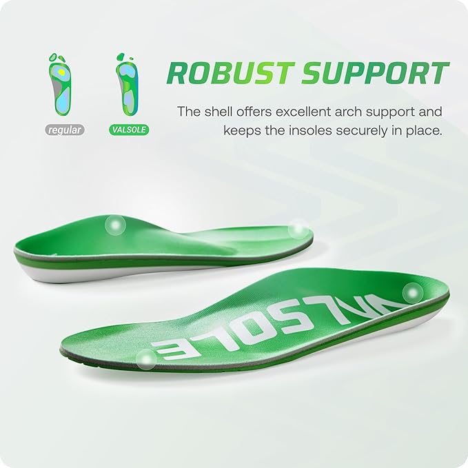 VALSOLE 250+ lbs Plantar Fasciitis High Arch Support Insole for Men Women,Heavy Duty Support Pain Relief Orthotics Insert,Relieve Flat Feet,High Arch,Foot Pain,Standing All Day Boot Work Shoe Insole