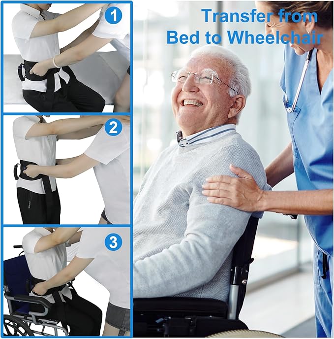 Gait Belts for Seniors, Gate Belts Medical for Elderly, Gait Belt with Handles, Transfer Belt for Elderly and Disabled, Lift Belt for Elderly Adults, Safety Medical Belt for Physical Therapy Handicap