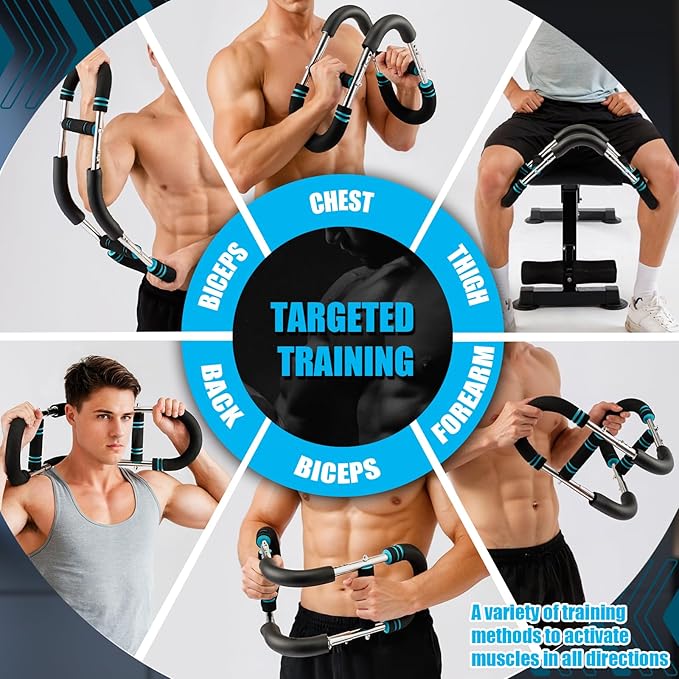 Twister Arm Trainer 20-60lb Adjustable 9 Resistance Levels Strength Trainer, Portablearm Chest Workout Equipment for Men & Women, Detachable Office Chest Trainer.（US Stock）