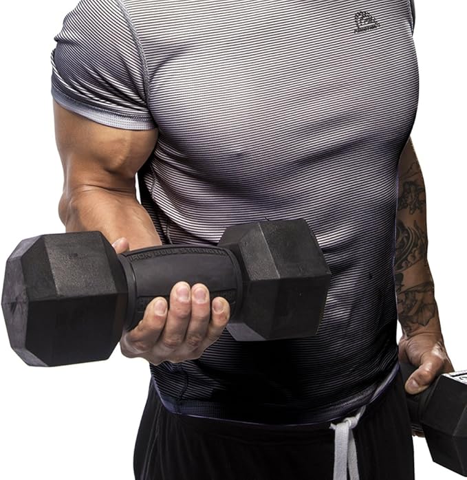 Iron Bull Strength Alpha Grips 3.0 - Extreme Arm Blaster - Best Dumbbell and Barbell Thick Bar Adapter
