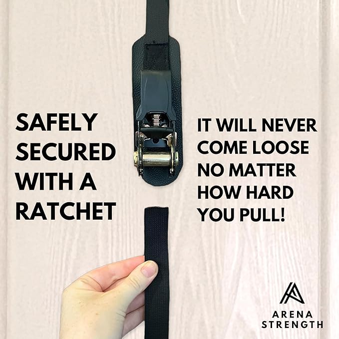Arena Strength Multi Loop Door Anchor Strap for Resistance Bands - Fits Up to 9 ft Doors - Heavy Duty - Easy to Install - Full Body Home Workouts