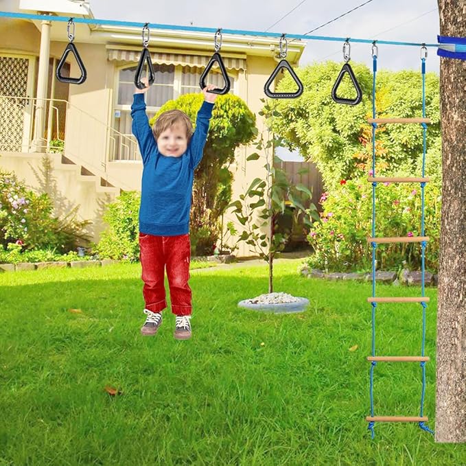Dolibest Monkey Bars Trapeze Bar Kids Monkey Bars Playground Trapeze Bar Rings Swing Sets for Backyard with Monkey Bars Ninja Course for Kids Outside Playset Monkey Bars (2Pcs), Black