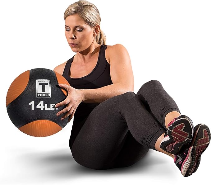 Body-Solid Rubber Medicine Ball - Superior Grip, Textured Surface, Adjustable Air Pressure Fitness Balls - Ideal for Cardio and Core Exercise in Home & Gym Workouts