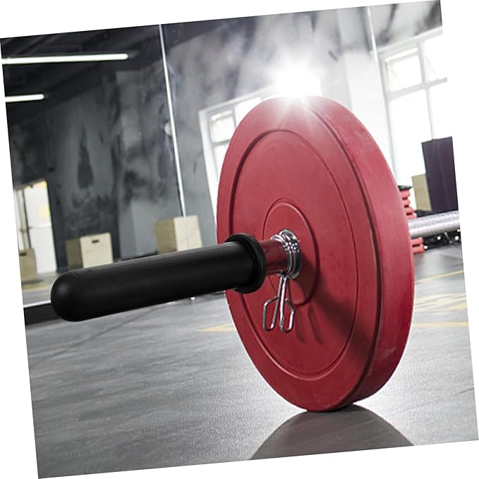 Barbell Handle Sleeve Grip Anti-Slide Plastic Barbell Rod End Cover Gym Accessories for Weight Lifting and Squats Universal Fit for Standard Bars