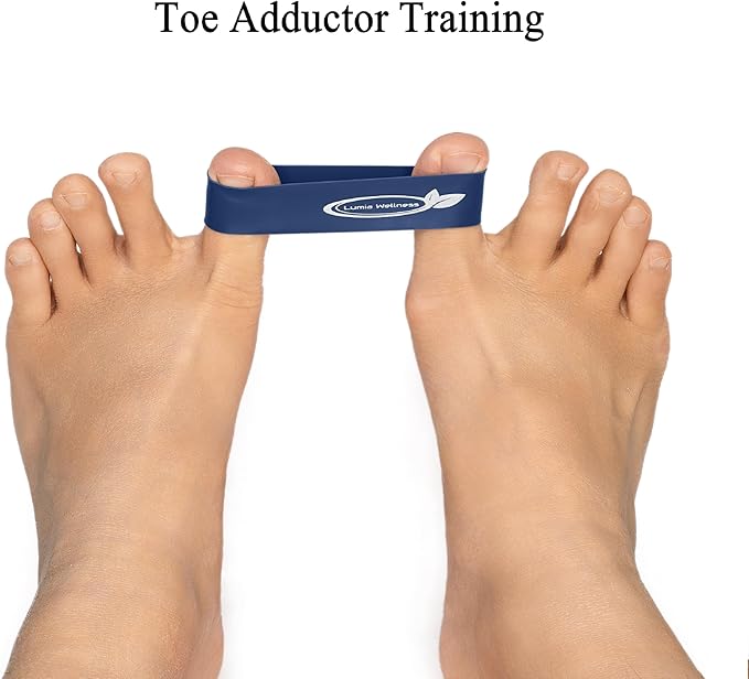 Toe Bands, Mini Latex Bands for Exercise & Stretch, Bunion Correction, Toe, Foot, & Ankle Strengthening, Toe Spacers for Hallus Valgus (4 Bands)