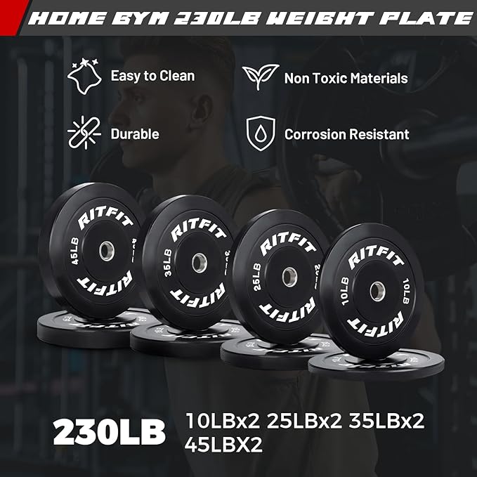 RitFit 2.36'' x 2.36'' Folding Squat Rack for Home Gym, Wall Mounted Squat Rack with Attachments - Space Saving Squat Power Rack