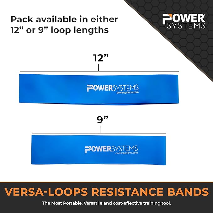 Power Systems Mini Versa Loops - Commercial Grade Resistance Bands for Physical Therapy, Strength & Fitness Training at Home or Gym - 10 Pack