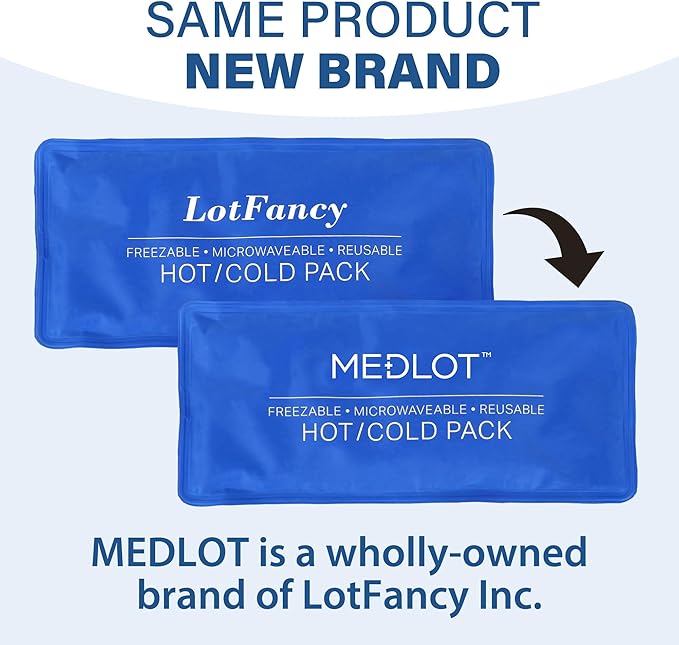 LotFancy Ice Packs for Injuries Reusable, 2 Gel Packs Wrap for Knee Head Neck Ankle Wrist Elbow Foot Legs Back Joint Pain Relief, Hot Cold Therapy for Surgery Recovery, First Aid