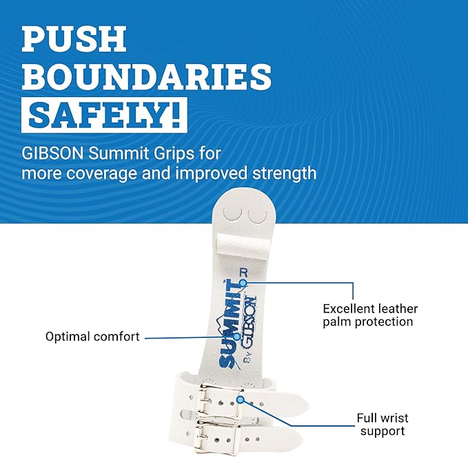 Gibson Athletic Summit Ring Gymnastic Grips for Boys, Durable Leather Grip for Secure Grip, Hand Grips for Early Competitor Gymnasts, Gymnastics Grips for Boys - Made In USA