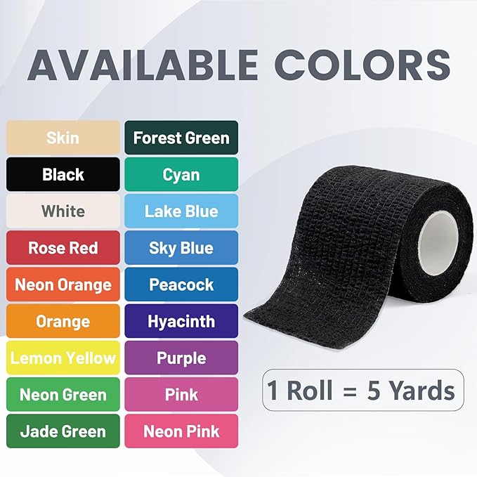 40 Pack Self Sticking Bandage Wrap, Professional Self Adhesive Bandage for Ankle Support Wrist Tape Baseball, Black Athletic Tape, Breathable Cohesive Bandage Wrap for Finger Toe Protection