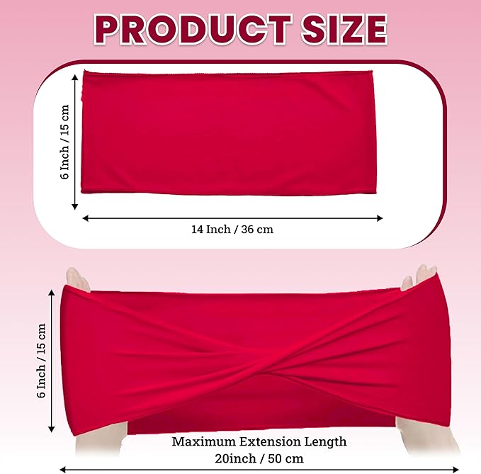 VDS Pack of 50 PCS | Red | Spandex Chair Sashes Bows Without Buckle | Stretch Elastic Banquet Universal Folding Chair Band Tie with for Wedding Party Conference Celebration Event Decoration