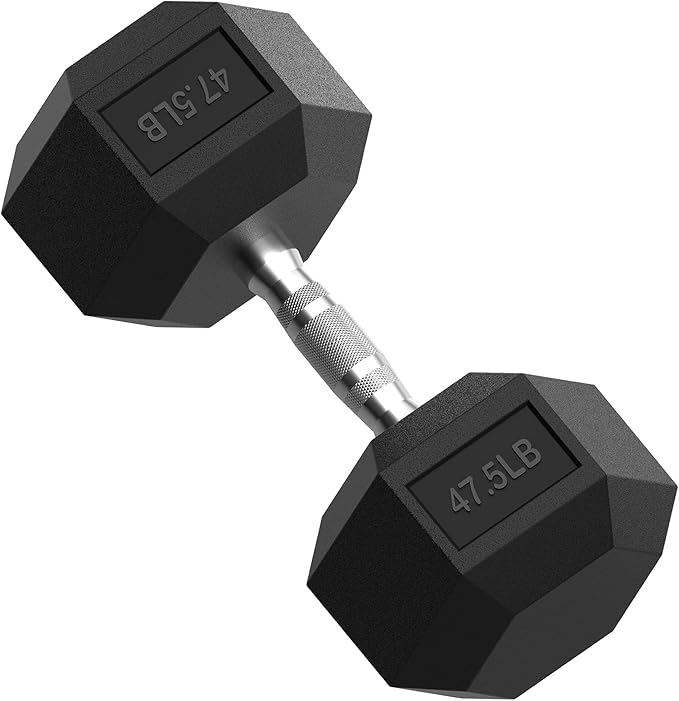 PAPABABE HEX Dumbbell Set 2.5-125lb, Rubber Encased Home Gym Dumbbells, Exercise & Fitness Weights Dumbbells for Women & Men, Hand Weight for Strength Training