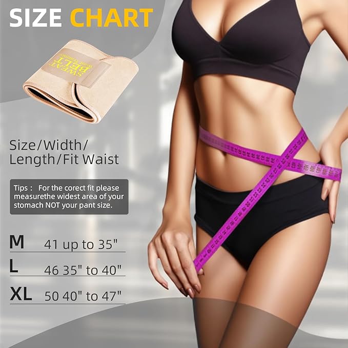 AMZBOSS Waist Trainer for Women Lower Belly Fat, Waist Sweat Band for Women, Belly Band Sweat Belt, Stomach Wrap, Body Shaper