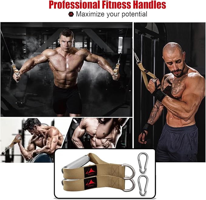 Heavy Duty Metal Workout Handles，Replacement Grip Attachments for Cable Machines, Resistance Bands, LAT Pulldown, Strength Exercise Home Gym & Commercial Fitness Equipment