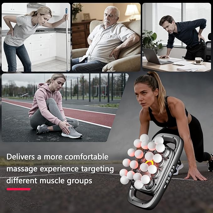 KOOTLEE 20-Head Deep Tissue Massage Gun, Quiet Percussion Back & Neck Massager with 3 Modes & 30 Intensity Levels, Handheld Muscle Massager for Shoulders, Legs, Waist & Full Body Pain Relief