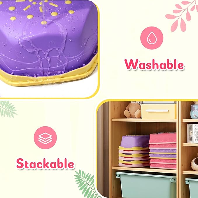 18 Pieces Non-Slip Balance Beam Stepping Stones for Kids 3 Years + Stackable Obstacle Course Balance Board for Toddlers Thicken Plastic Hold up 220LBS Indoor Outdoor Sensory Toy