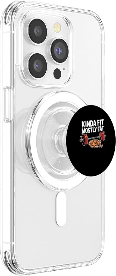 Kinda Fit Mostly Fat Pizza Lover Exercise Workout Fitness PopSockets PopGrip for MagSafe