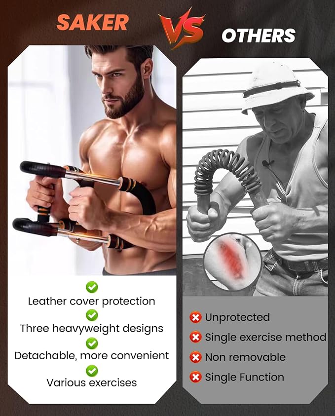 2026 New Saker PowerTwist Arm Trainer, Adjustable Forearm Strengthener, Arm Exercise and Chest Workout Equipment for Home Gym, for Men, Ideas for Fitness Enthusiasts