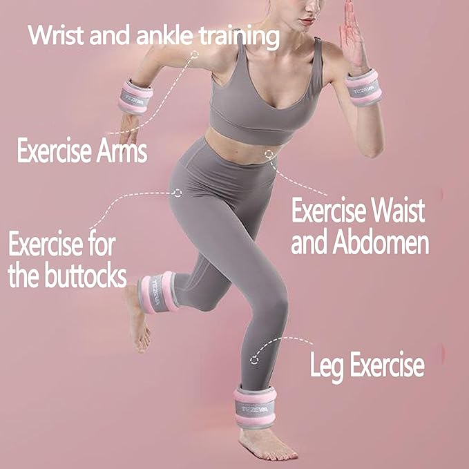 Exercise sandbags for men and women for hand and ankle weights, wrist weights, yoga, walking, aerobics, dance practice and other fitness exercises