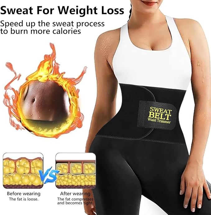 AMZBOSS Waist Trainer for Women Lower Belly Fat, Waist Sweat Band for Women, Belly Band Sweat Belt, Stomach Wrap, Body Shaper