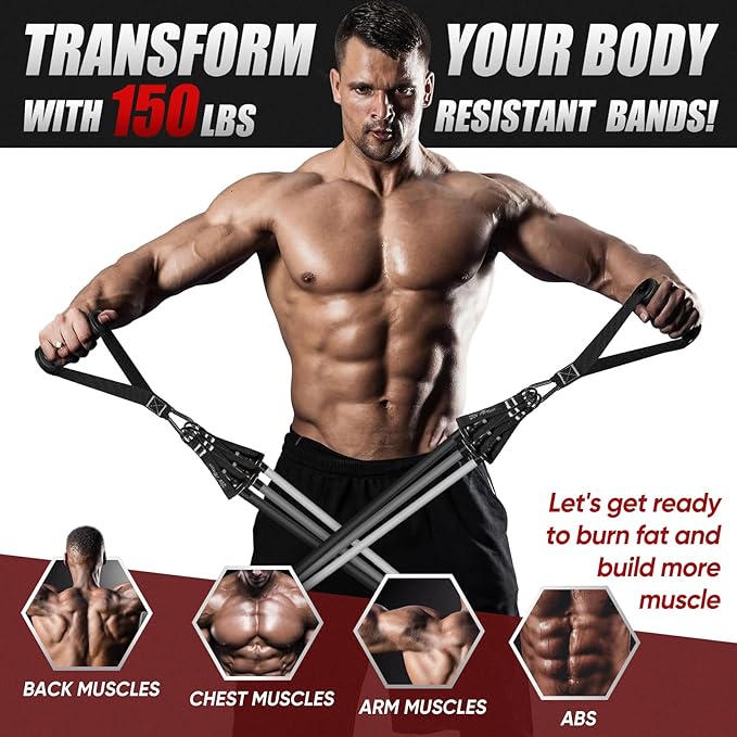 HPYGN Resistance Bands for Men & Women, Fitness Workout Bands Up to 250 lbs Exercise Bands with Handles Door Anchor and Ankles for Resistance Training