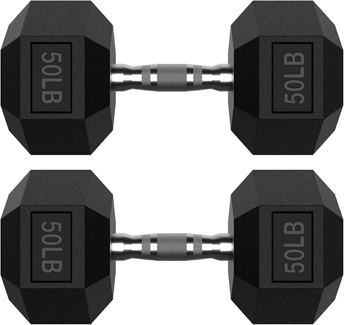 Hex Dumbbell Set 2.5-65 lb, Rubber Encased Hex Dumbbells for Home Gym, Weights Dumbbells Set of 2 Hand Weights for Strength Training & Fitness Exercise
