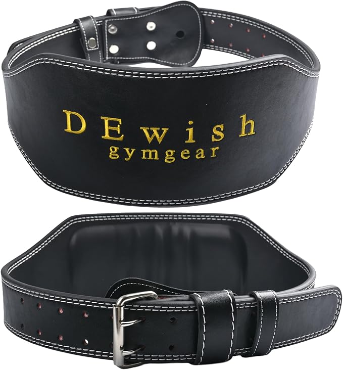 7mm Genuine Leather Weightlifting Belt, 4”& 6”Width, Double Prong Power Belt for Gym Bodybuilding, weightlifting, powerlifting, squats and deadlifts