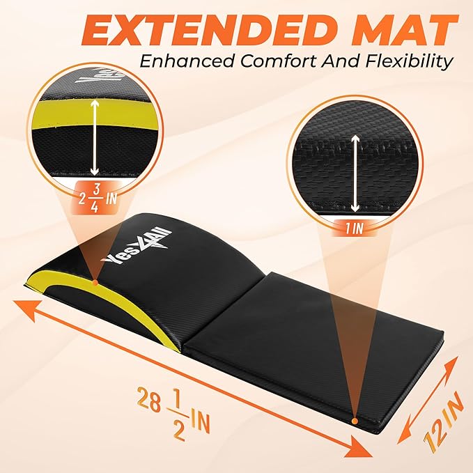 Yes4All Abdominal Exercise Pads, Foldable Ab Workout Equipment for Home Gym Core Training & Back Stretching, Sit Up Mat for Floor Exercises