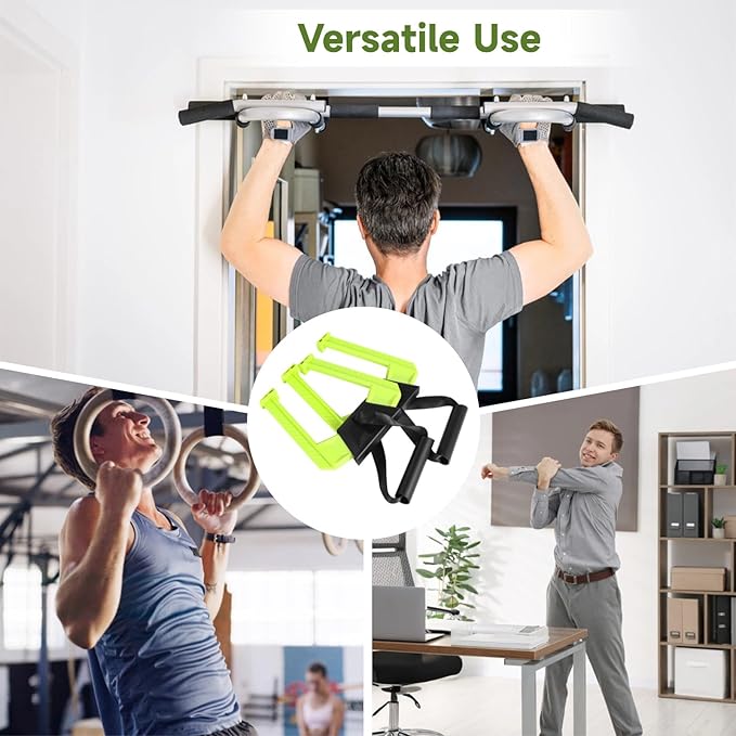 2 Pcs Portable Pull Up Bar for Doorway, Adjustable Doorway Home Gym System, Lightweight Travel Fitness Equipment for Home Office, Support 330 lbs, No Screws Installation