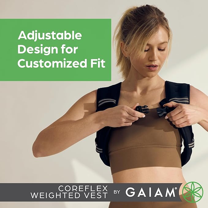 Gaiam PrecisionFit Weighted Vest for Women and Men, Adjustable Weighted Workout Vest for Walking, Running, Strength Training