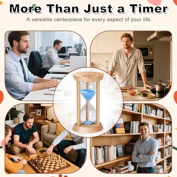 2 Minute Wooden Sand Timer,2 Min Hourglass, Small Sand Watch, Reloj De Arena, Hour Glass Sandglass for Home, Office, Decorative, Game, Classroom
