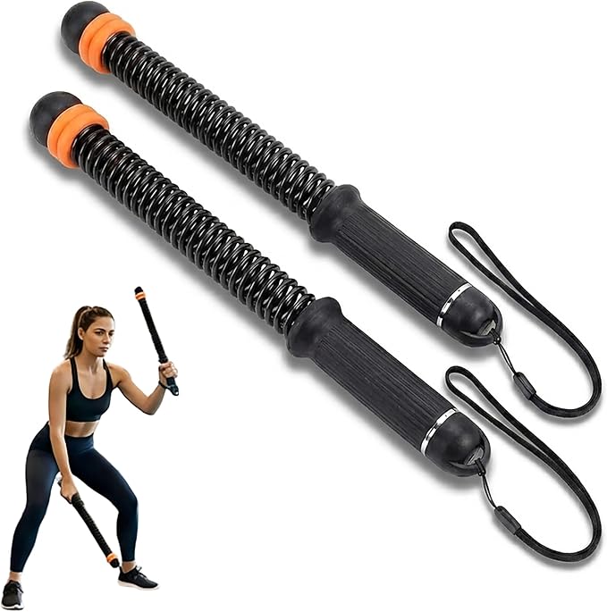 Ropeless Battle Ropes for Home Gym, Portable Weighted Cordless Battle Ropes Sticks, Adjustable Weight Workout and Exercise Rope Equipment for Men Women Home Office and Travel Training, Black