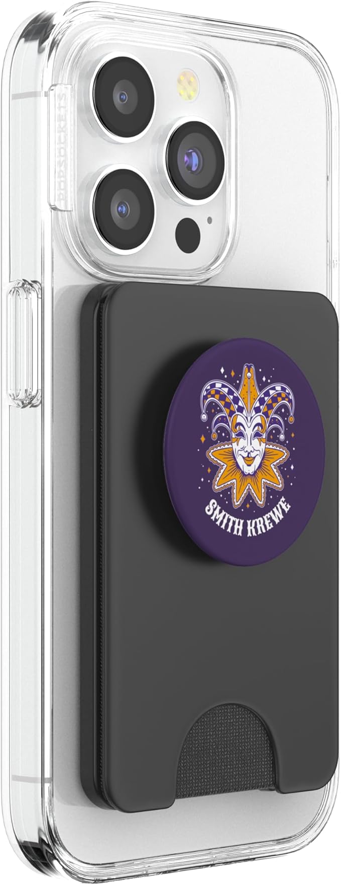 Colorful Mardi Gras Smith Krewe Family Fat Tuesday PopSockets PopWallet for MagSafe