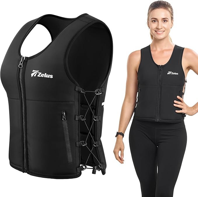 ZELUS Weighted Vest, 10&15lb. Z-Fit Weight Vest for Women Men with Adjustable Soft Iron Weights, Unisex Training Vest for Walking Strength Training, Workout Vest with Pockets Reflective Strip (Black, M/L)