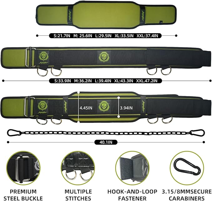2-in-1 Weightlifting Belt & Dip Belt with Chain for Added Weight Training,Weightlifting, Squats, Deadlifts,Powerlifting for Men & Women
