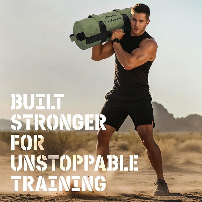 Yes4All Sandbags for Working Out, Adjustable Sand Bags for Weight Training with Handles, Multiple Colors & Sizes 5-200lbs