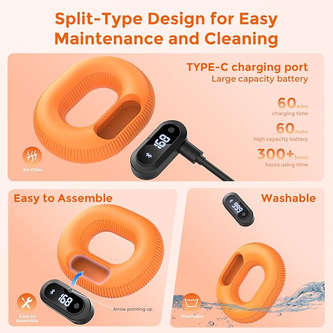 Grip Strength Trainer with Smart Bluetooth APP, Countable Hand Extension Exerciser for Muscle Building and Injury Recover, Portable Hand Exerciser at Office, School and Home Use, Silicone