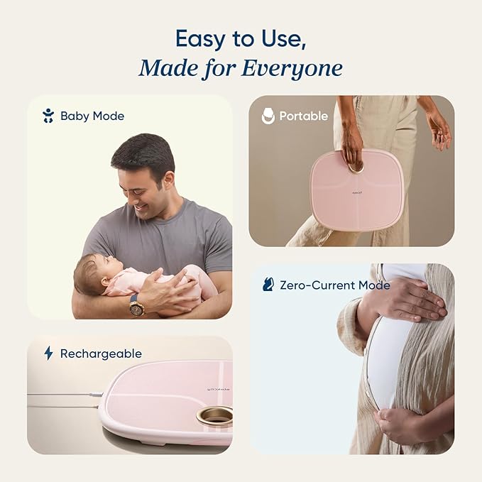Etekcity Rechargeable Pink Smart Scale for Body Weight, BMI, Fat, Muscle Mass, Digital Bathroom Scale with 13 Metrics, Secret Mode, Bluetooth Connect to Free Apps, Cotton Candy Pink