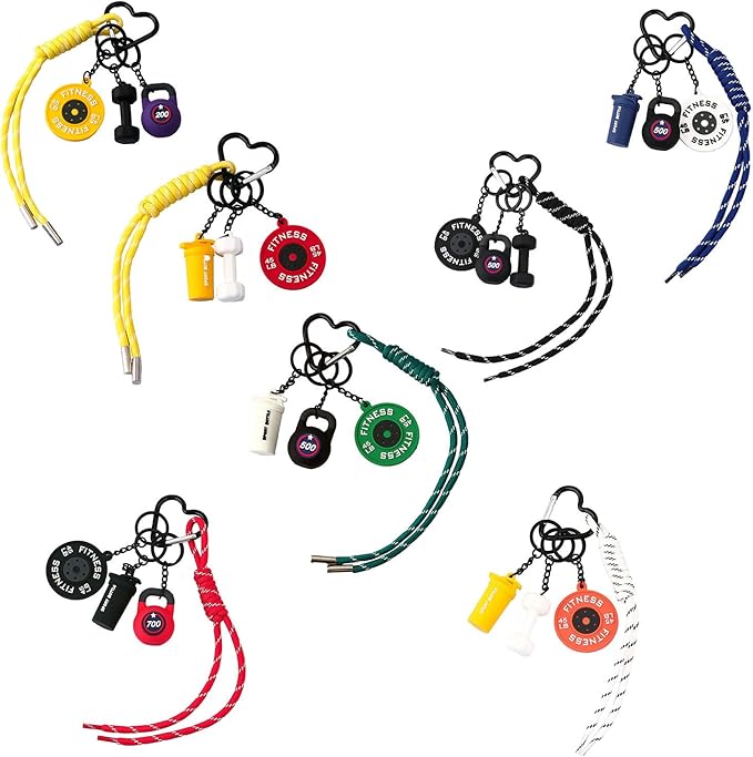 Gym Dumbbell Barbell Kettlebell Purse Keychain - Muscle Faith Cup Rope Gym Bag Handbags Purse Charms - Fitness Gift