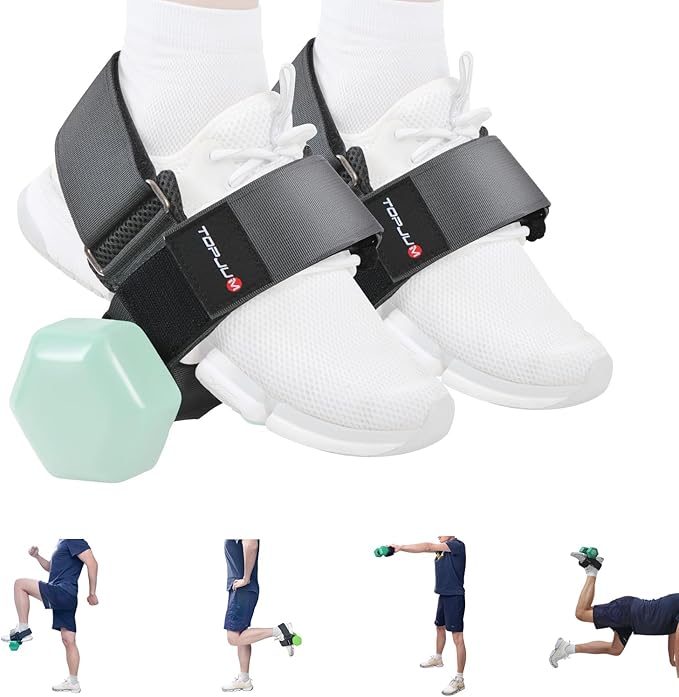 Original Dumbbell Foot Attachment, Tibialis Trainer, Adjustable Ankle Weights, Ankle Straps for Weight Lifting, Leg Workouts at Home for Hip, Shin Splint, Hamstring Curls, Leg extensions, Kettlebell Converstion Tool