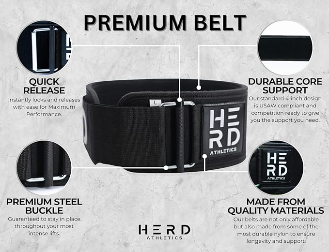 Weightlifting Belt, Workout Belt for Bodybuilding, Powerlifting, Olympic Lifting, Cross Training | Ideal for Squats, Deadlifts, and Barbell Exercises with Metal Buckle | Exceptional Back and Core Support