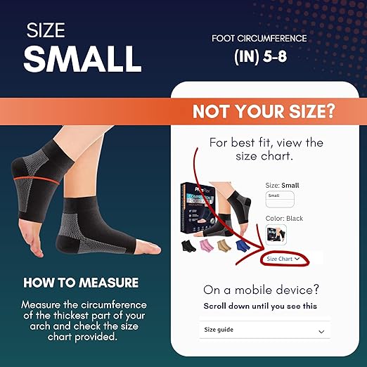 Ankle Brace for Women & Men - Compression Socks 20-30mmHg, Achilles Tendonitis, Plantar Fasciitis Relief, Sprained Ankle, Heel Spurs, Foot Swelling & Fatigue, Arch Support (1 Pair)