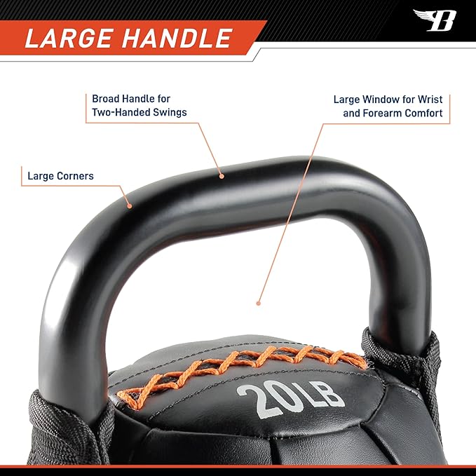 Bionic Body by Kim Lyons Soft Kettlebell with Handle | Soft Weight for Strength Training, Conditioning, Core & Full Body Workouts | Ergonomic Grip | Home Gym, Cross Training, HIIT & Functional Fitness Equipment