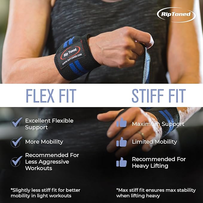 Rip Toned Wrist Wraps for Weightlifting – USPA & USAPL Approved 18" Wrist Straps for Powerlifting – Adjustable, Durable Gym Wraps with Thumb Loop – Maximum Support for Men & Women