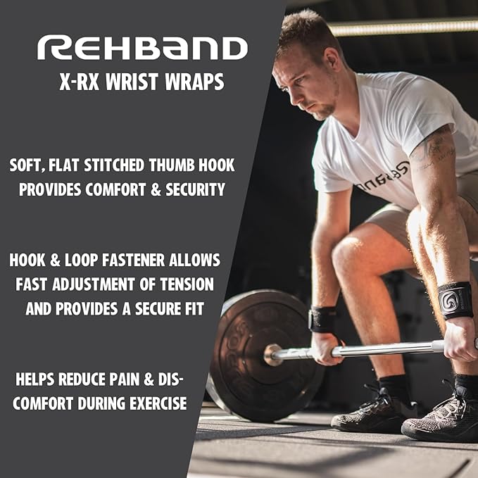 Rehband Wrist Wrap 1 Pair, Wrist Wraps Weightlifting, Training 18 inch, Wrist Wrap, Comfortable & Stabilizing Wrist Supports For Gym